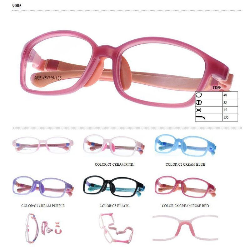 Kirka TR90 Children Spectacles Frames Flexible Square Boys Girls Optical Prescription Glasses Frame Myopia Kid Glasses Frame9005