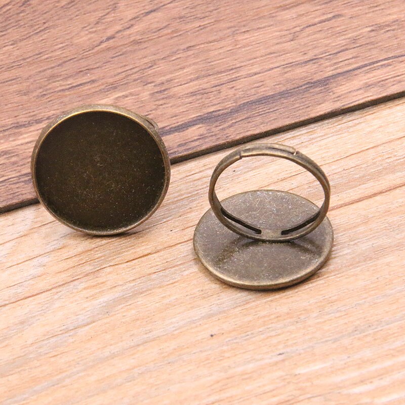 10Pcs/lot 6 Style Simple 10-20mm Adjustable Ring Bases Round Cabochon Blank DIY Rings Women Jewelry For Party