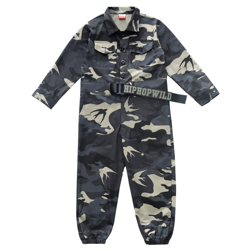 Children Hip Hop Dance Costume Kids Camouflage Onesie Hiphop Jazz Dance Outfit Girls Performance Clothing Wear BL3360: 150cm