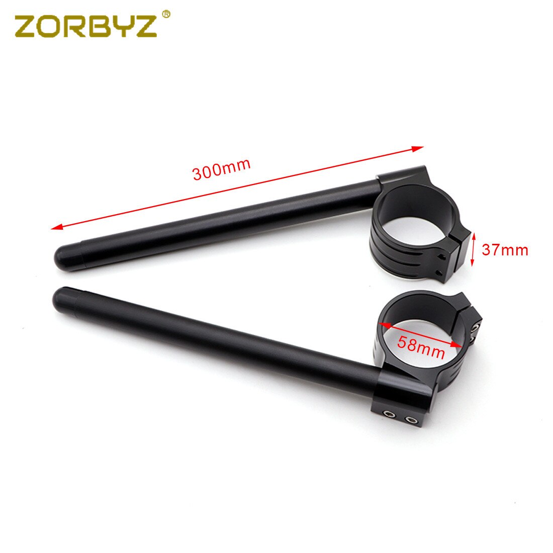 ZORBYZ 58mm CNC Black Clip-On Clip Ons Handlebars Bar Fork Tube For Benelli Leoncino 500