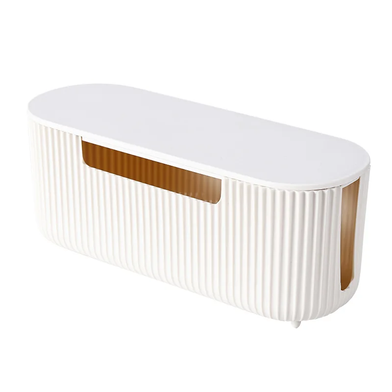 Caja organizadora de cables, organizador de cables de datos de alimentación, gestión de cables de escritorio, caja de almacenamiento de plástico fija