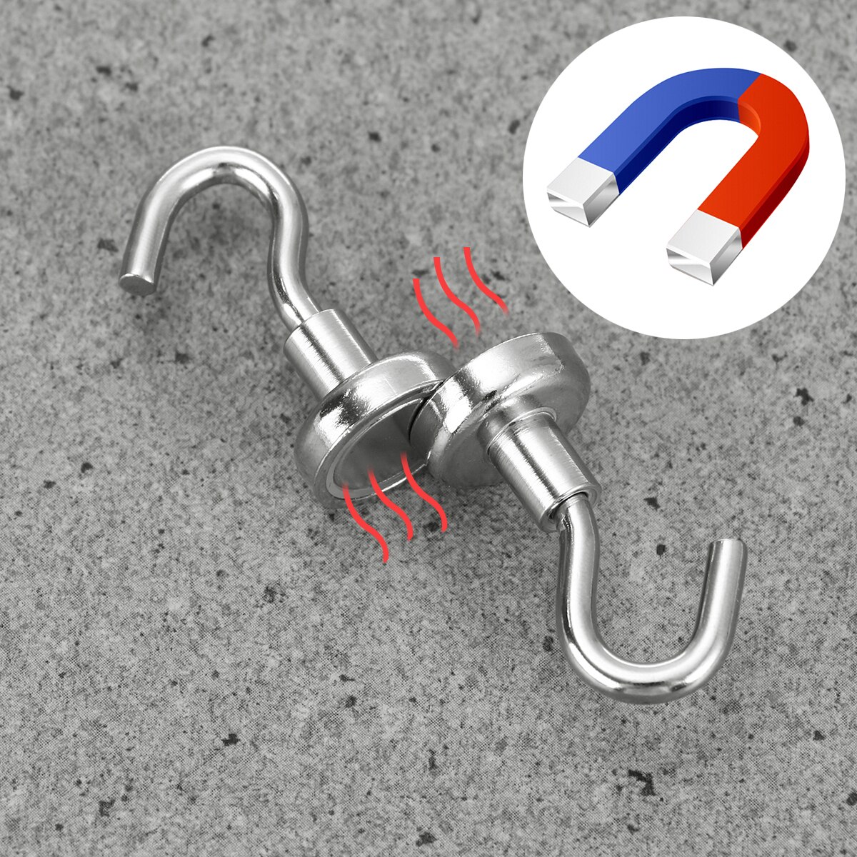 10 stuks supersterke magnetische haakhouders, magnetische haakhouderset voor opslag en organisatie, zware haakhouder