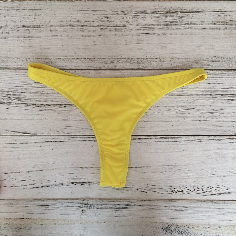 Solid string bikini underbukser brasiliansk badetøj tanga badedragt trusser badedragt bund bikini badetrusser parte de abajo bas