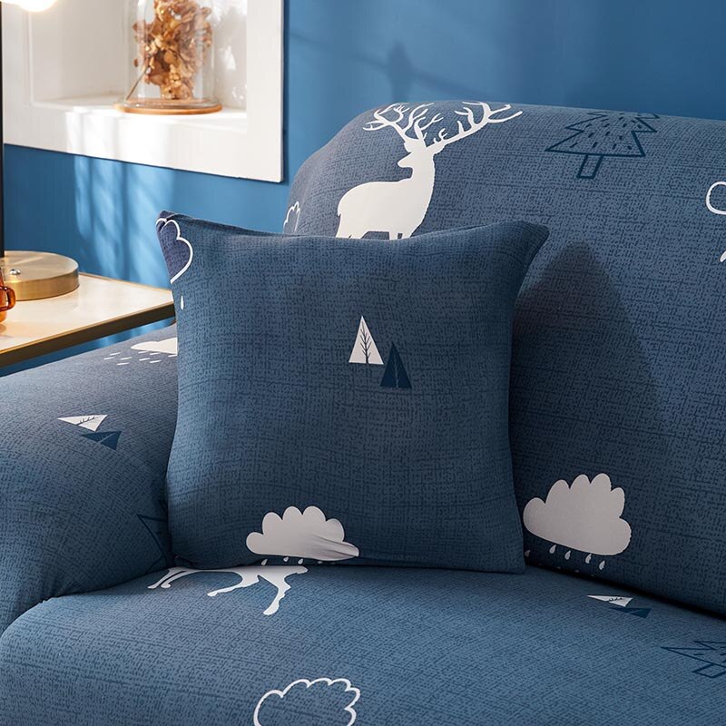 Hertenprint stretch bankhoezen, hoekbankhoes, elastische bankhoes voor woonkamer, bankhoes, eenpersoons/twee/drie/vierzits 42