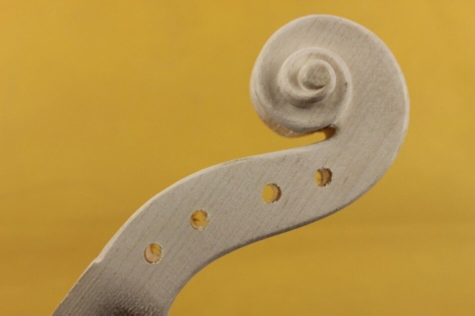 Manche de violon blanc en érable pour étudiant, 8 pièces sculptées à la main, taille 4/4