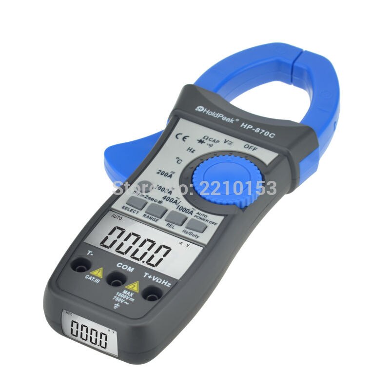 HoldPeak DC/AC Auto Range Digital Clamp Meter Frequency Duty Cycle Relative Value Dual Display Multimeter HP-870C
