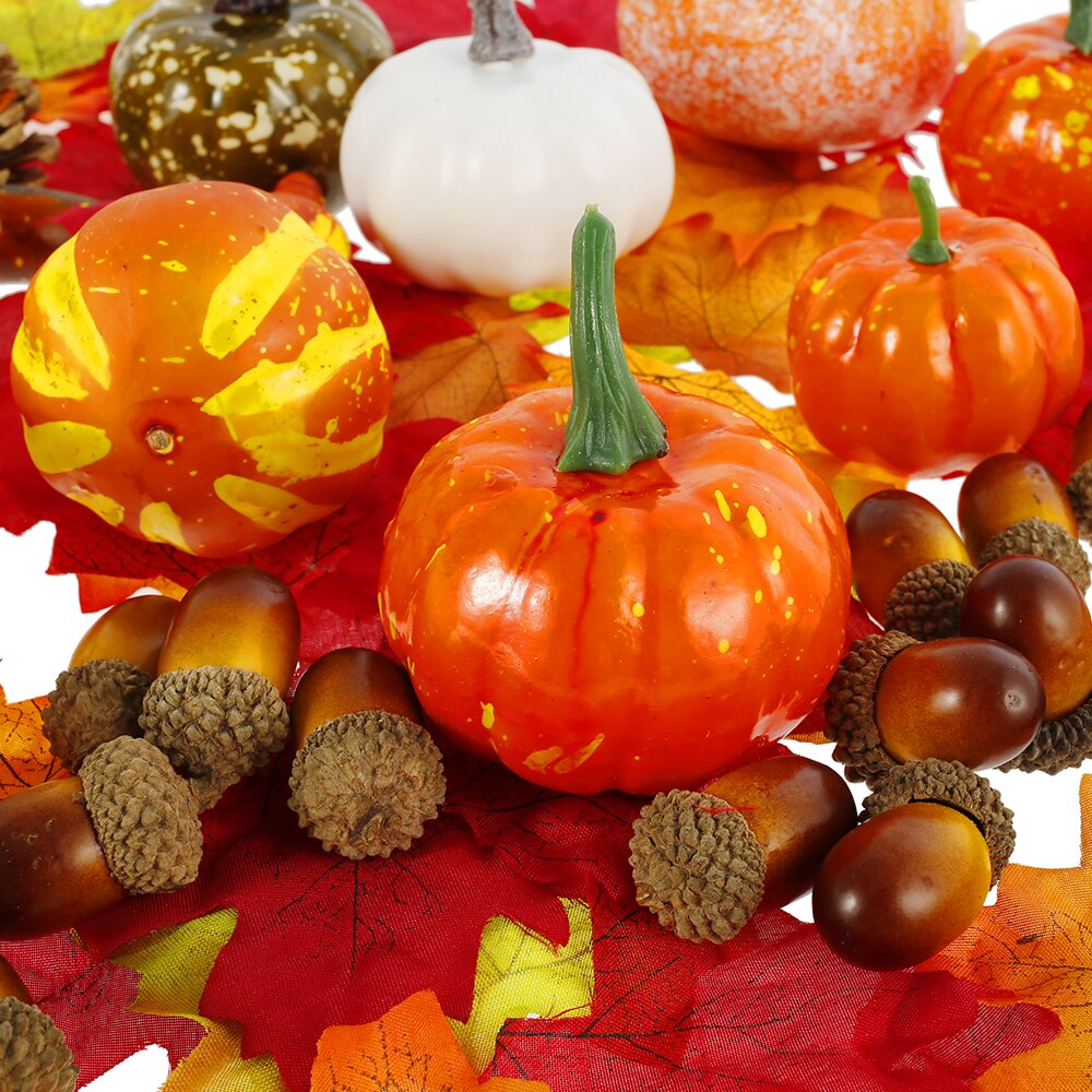 86Pcs Kunstmatige Pompoen Gouden Herfst Pompoen Halloween Pompoen Thanksgiving Decoratie Pompoen Props