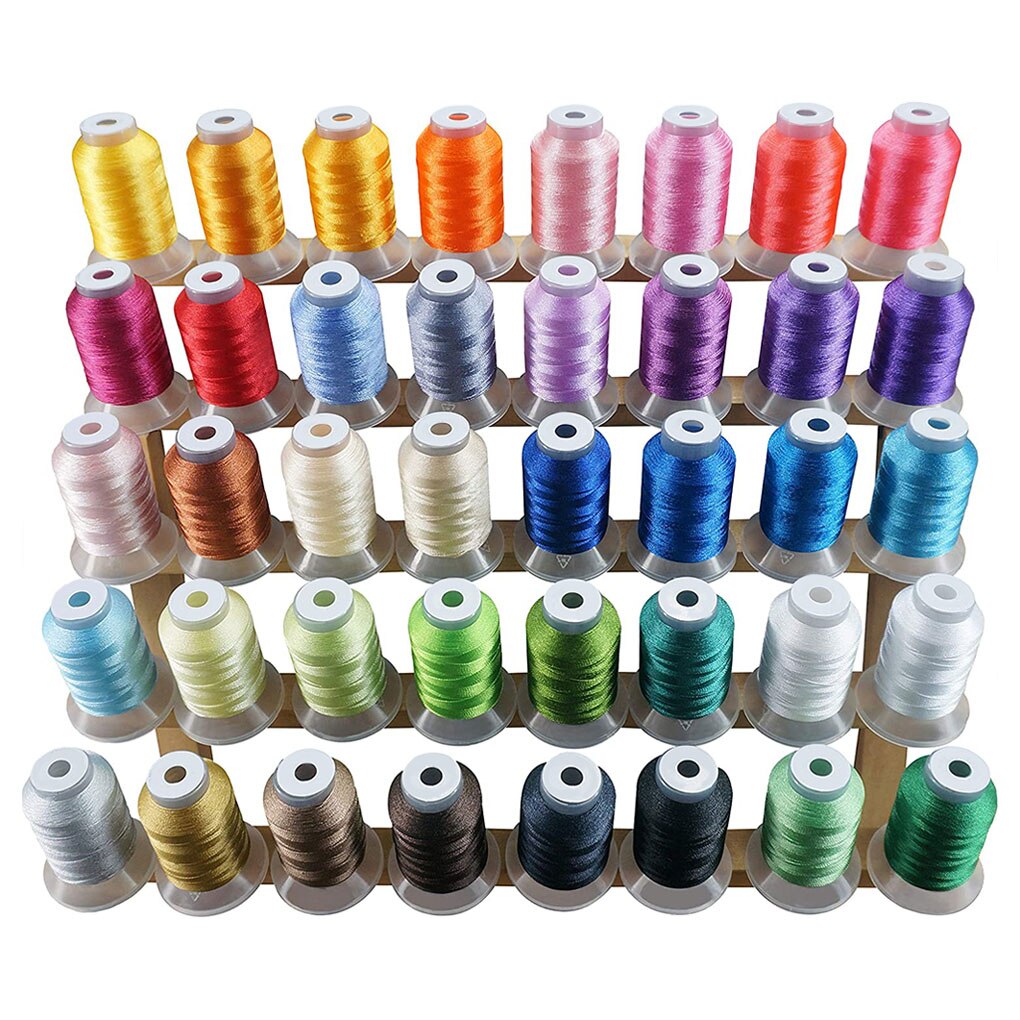 40 Rolls Color Random Thread Roll Sewing Quilting Embroidery DIY Craft Polyester 40 Colors Lines Threads 500m: Default Title