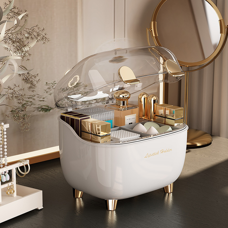 Lippenstifthalter-Organizer mit Deckel, transparenter Acryl-Lippenstift-Ausstellungsständer, Behälter, staubdicht, Schönheits-machen-hoch-Organizer für Kosmetika
