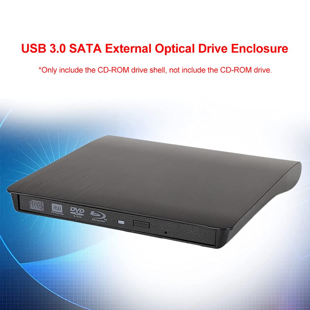 5Gbps 12.7Mm Usb 3.0 Sata Externe Dvd CD-ROM Rw Speler Optische Drives Behuizing Case Voor Laptop Desktop Notebook computer