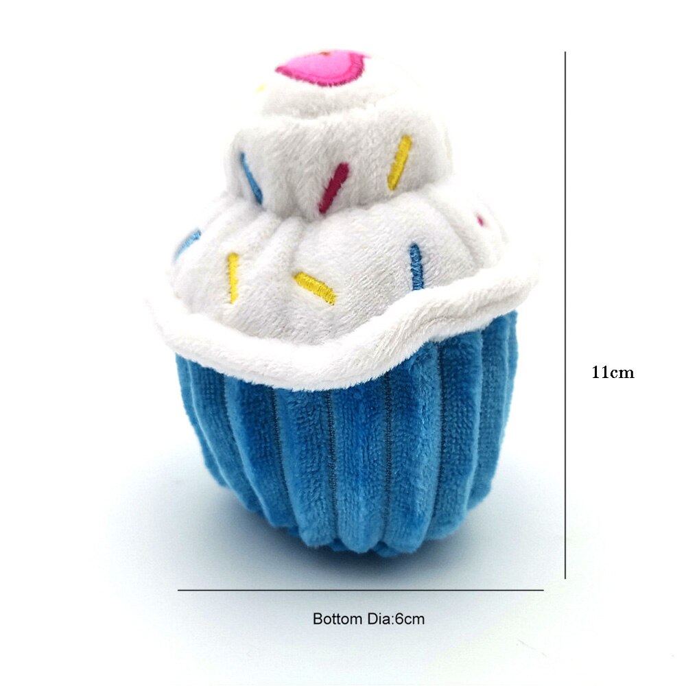 Juguetes de peluche con forma de pastel de cumpleaños para perro, mordedor de entrenamiento para cachorro y gato, juguete suave, suministros de accesorios para mascotas: Cupcake