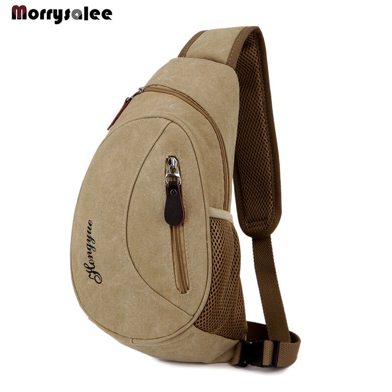 Mode Heren Outdoor Sport Toevallige Canvas Borst Tas Cross body Schoudertas mannen tassen: Khaki