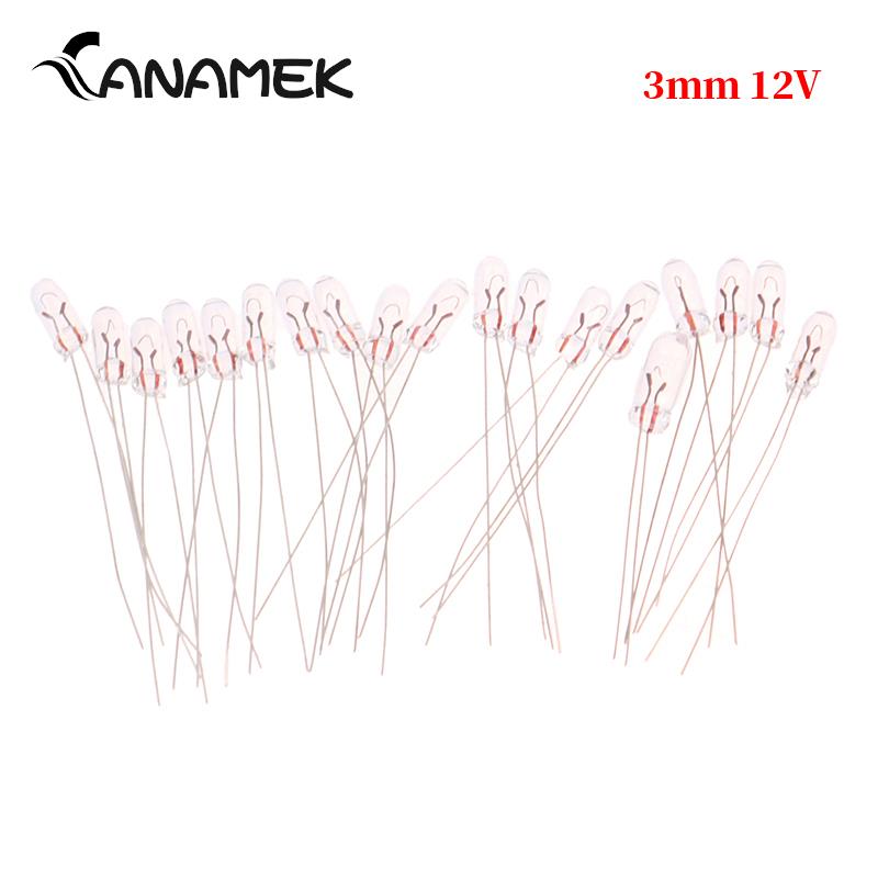 20 teile/los Miniatur 3/4mm 6V 12V Lampe Glühbirne Edison Glühlampen Filament Reis Miniatur Lampe