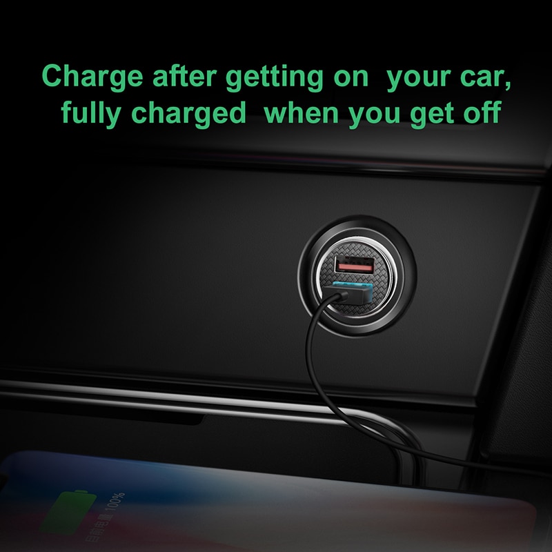 Baseus USB Car Charger Quick Charge 4.0 3.0 QC4.0 QC3.0 QC SCP 5A Type C PD Fast Car USB Charger For iPhone Xiaomi Mobile Phone