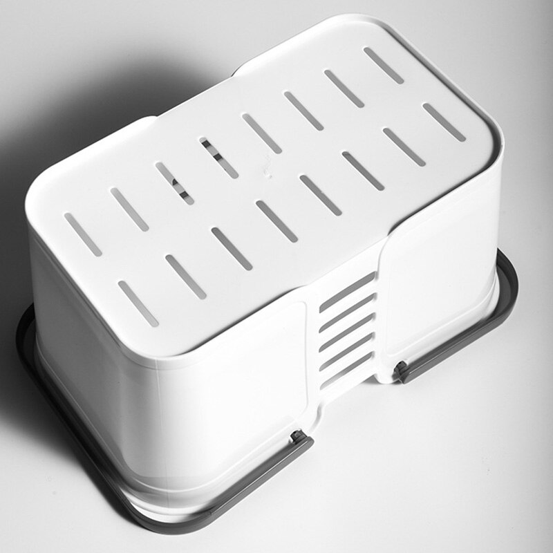 2 sett med vaskekurv oppbevaringskurv baderomsbad bærbar plastsåpeoppbevaringskurv