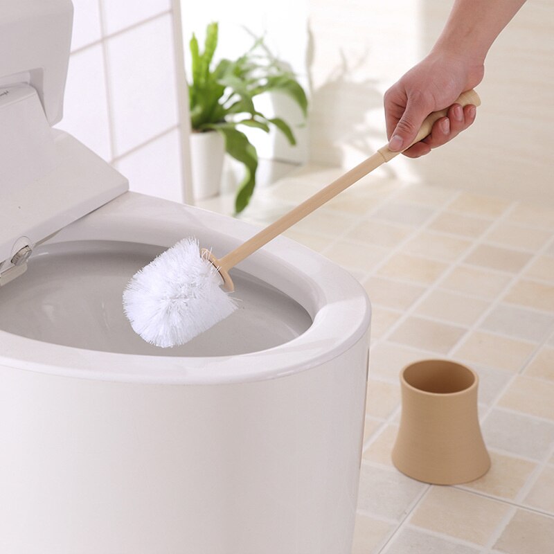 Plastic Toilet Brush Cover Round Head Toilet Cleaning Brush Anti Slip Handle Toilet Cleaning Brush Set