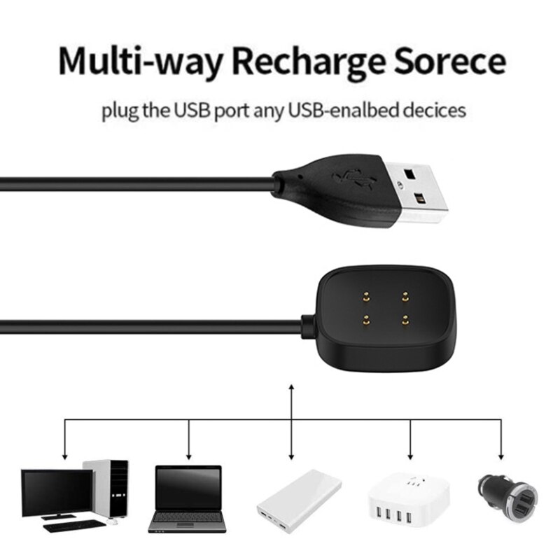 50cm opladningsdock til fitbit- versa 3 smart ur oplader kabel usb opladningsdata holder til fitbit-sense