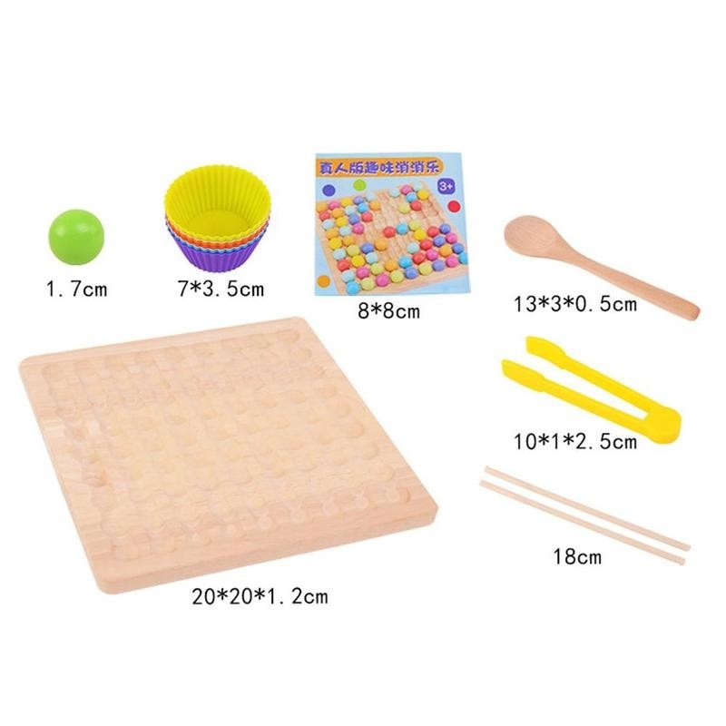 Juego de juegos Go de madera con cuentas de puntos, juguete de mesa, juego de arco iris, almacenamiento, cuenco, cuentas, rompecabezas, pinzas de madera, rompecabezas, E9B9