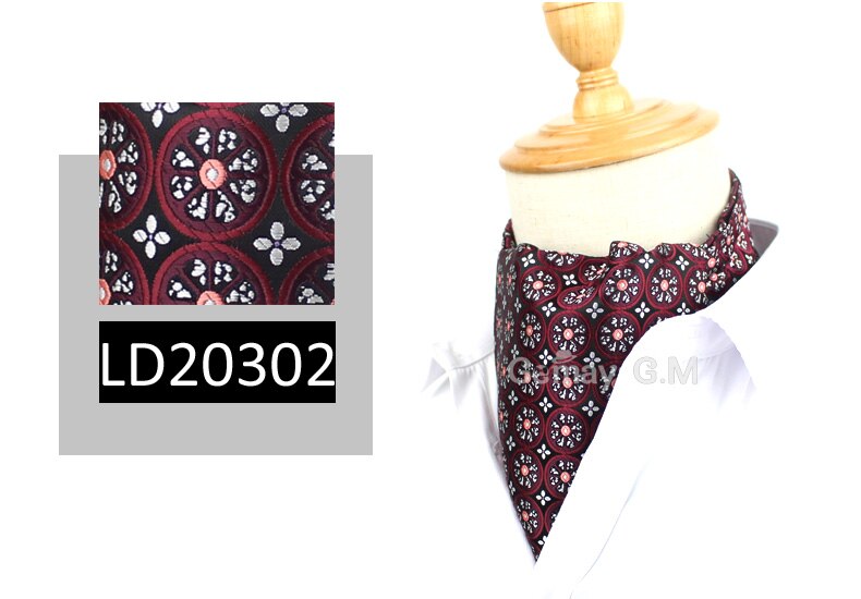 Klassieke stropdassen voor heren, vintage jacquard stropdas, ascot stropdas voor feest, britse heer, polyester zijden stropdas: Ld20302