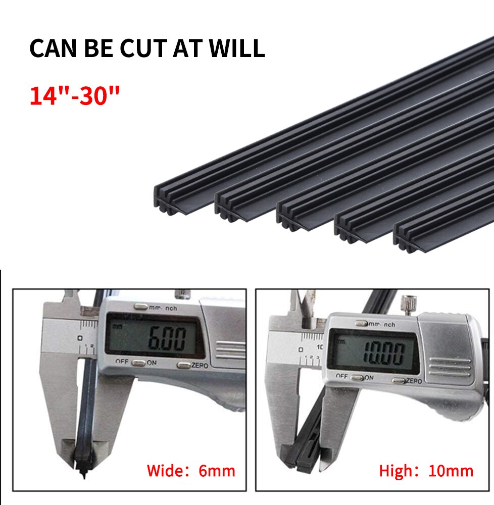 2Pairs Universal Car Wiper Blade Refill Natural Silicone Rubber Windscreen Windshield Car Accessories