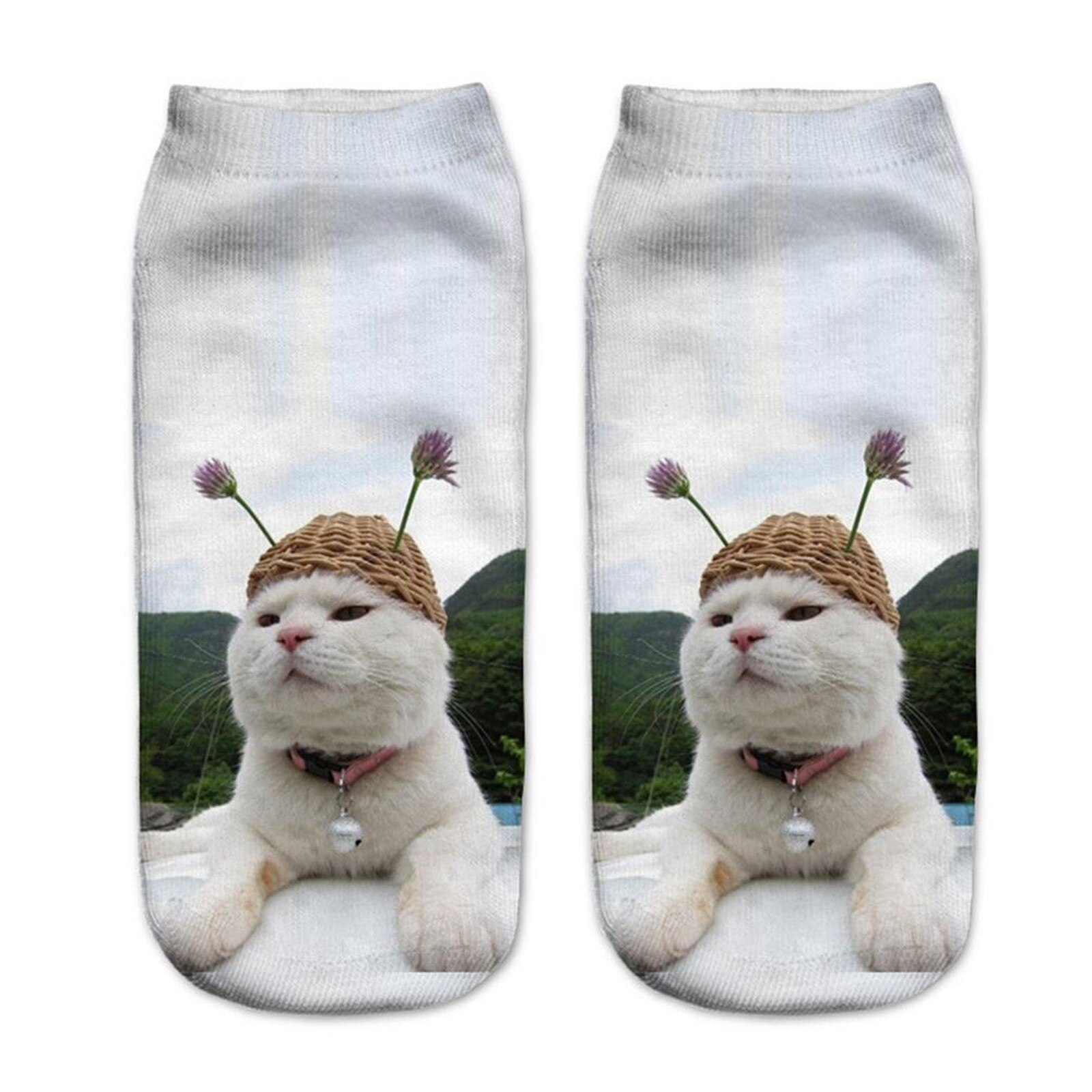 Vrouwen Funny Animal Casual Werk Business Sokken 3D Leuke Kat Gedrukt Medium Sokjes Unisex Sokken Mode Polyester Sokken
