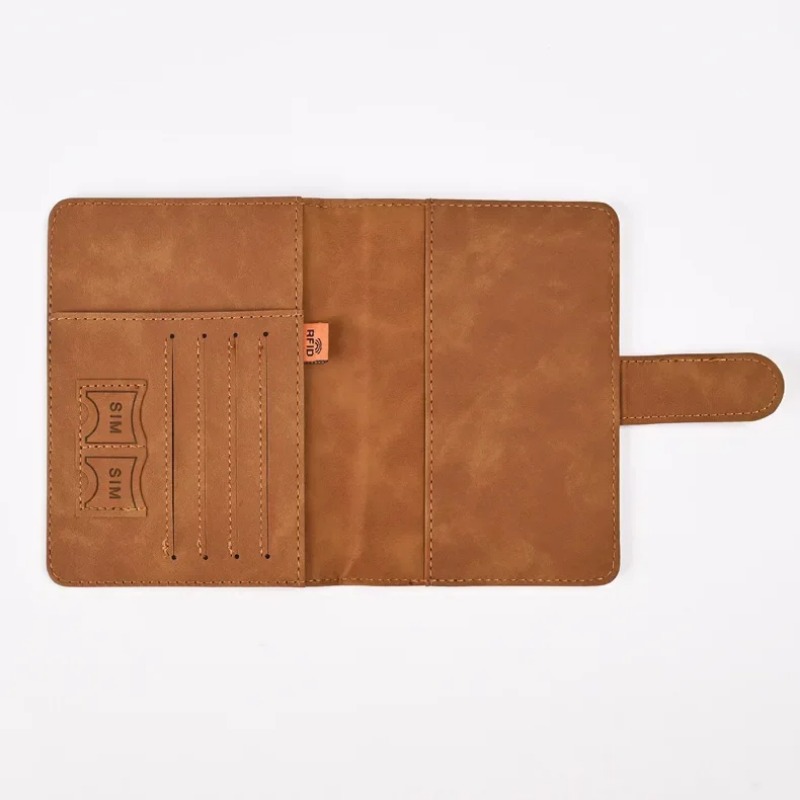 Funda para pasaporte de cuero PU para hombre y mujer, porta pasaporte de viaje con tarjetero, funda protectora tipo billetera