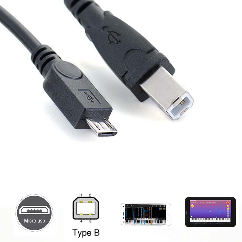 Micro usb Male naar USB 2.0 B Male Data OTG Kabel Telefoon tablet te Elektronische piano drum