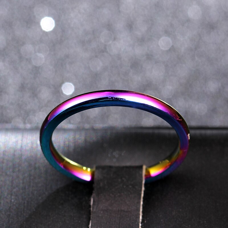 Anello colorato MANGOSKY 2mm in titanio da donna