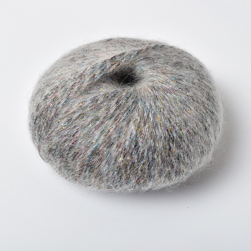 25g/Knäuel Glitzer Mohair Garn Weiche Warme betroffen zur Seite fahren Schal Hütte Faden Nadel Häkeln Hand Gestrickte Faden DIY liefert