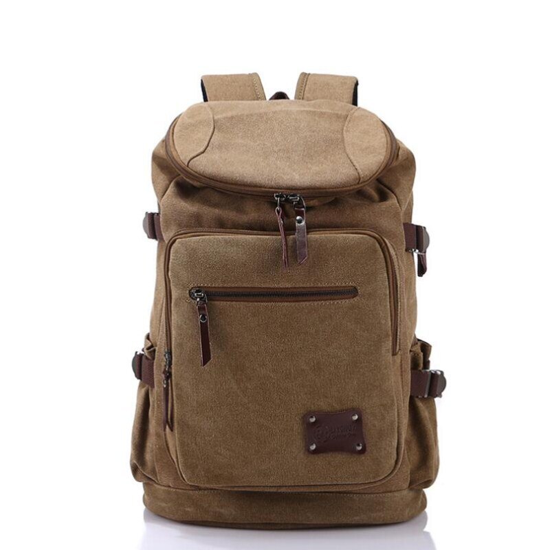 Men Backpack Vintage Casual Canvas Backpack School Bags For Male Men's Large Backpacks For Laptop Backpack: Khaki