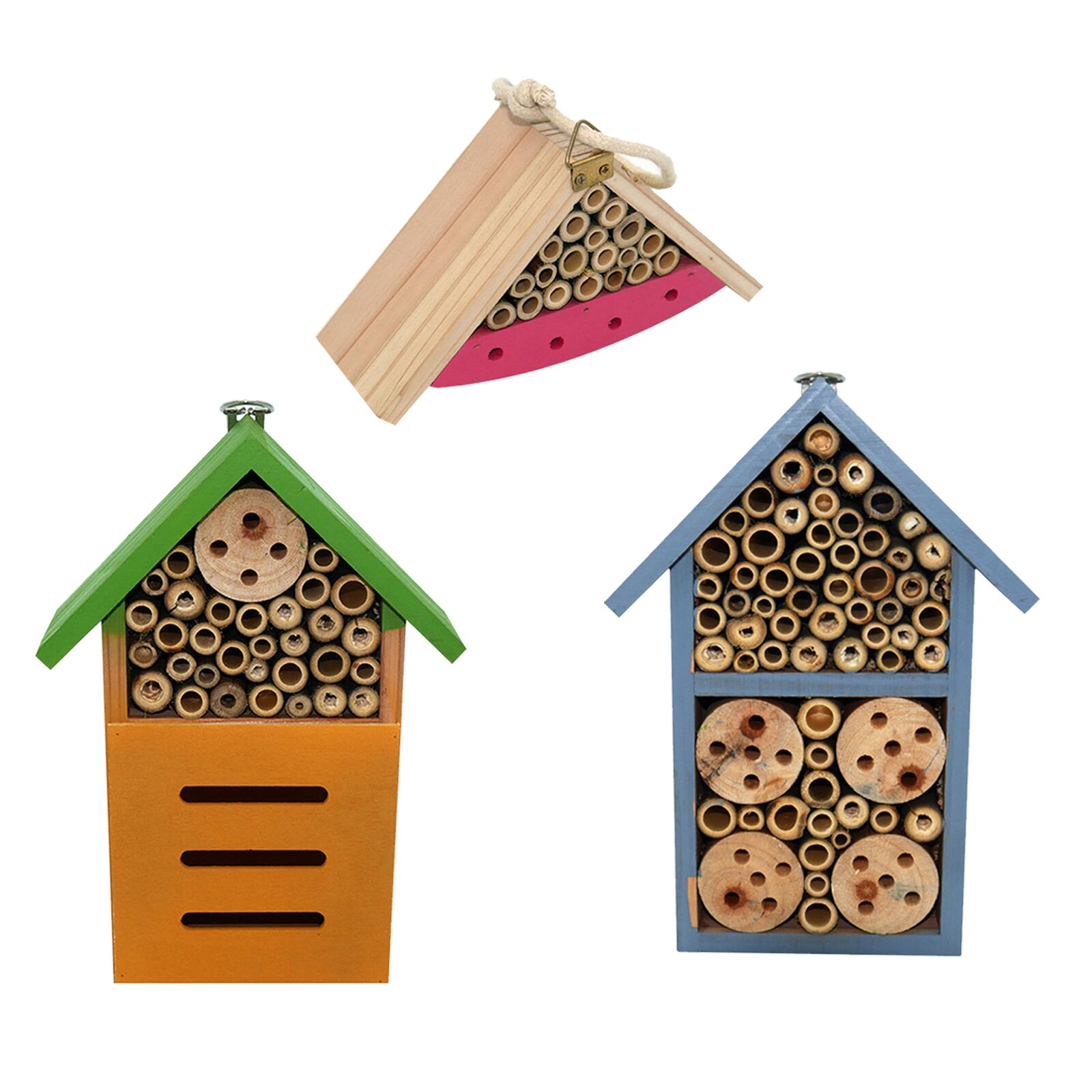 Insect Habitat Hotel Wooden Natural Bee Nest Butterfly Bug Lady Bird House