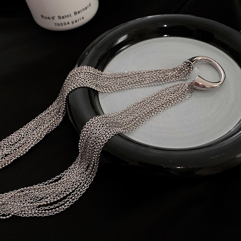 FYUAN Mode Zilveren Kleur Ketting Haarspelden Vrouwen Gevlochten Hoofdband Lange Kwast DIY Hairwear Accessoires Statement Sieraden