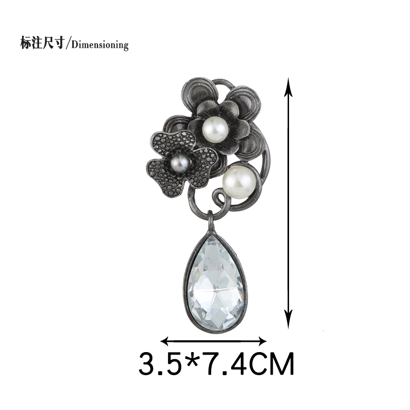 Jahrgang Kristall Perle Träne Brosche Stifte Wasser-tropfen Strass Glas Pflanze Blume Broschen Hochzeit Braut Strauß Schmuck Neue