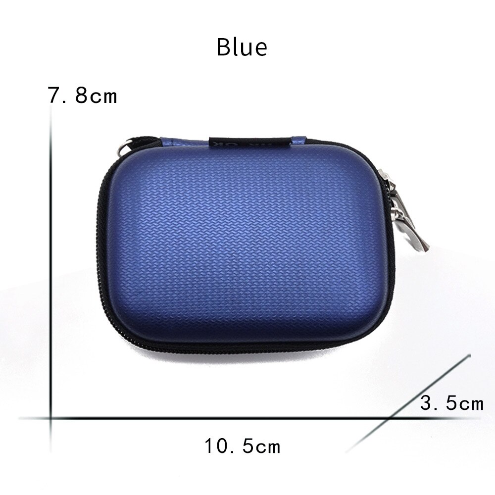 Portable Carrying Storage Bag For MP3 SD Card Holder Earphone Earbud USB Flash Drive Bag case SD Card USB Flash Drive Box: blue