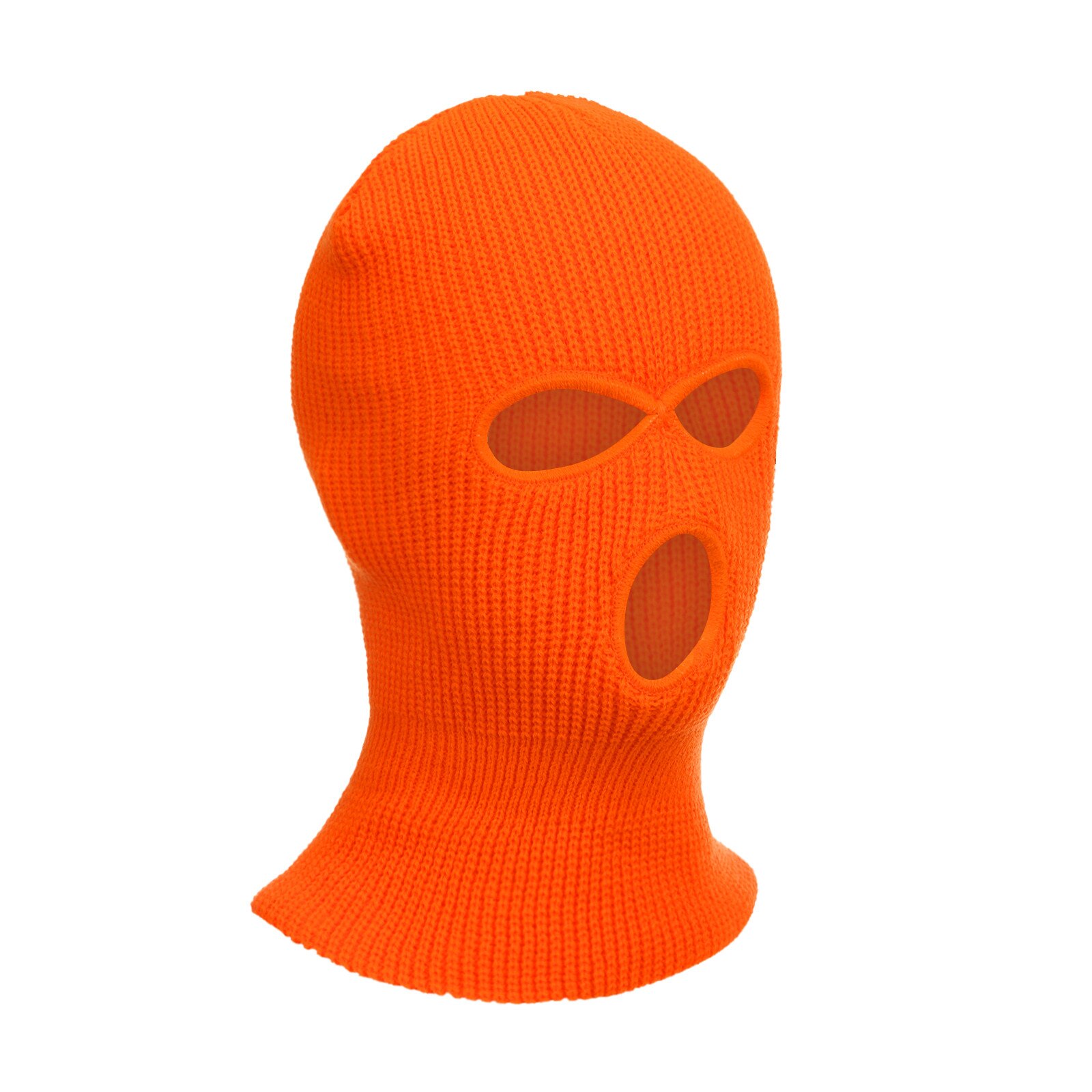 Mascarilla de esquí de punto, pasamontañas de invierno, para deportes al aire libre, gorro de Pasamontañas de punto de 3 agujeros: E