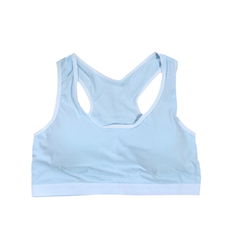 Children Underwears Soft Cotton Teenage Girls Underwear Bras Sports Kids Puberty Girl Bra Young Students Sport Training Bra: L