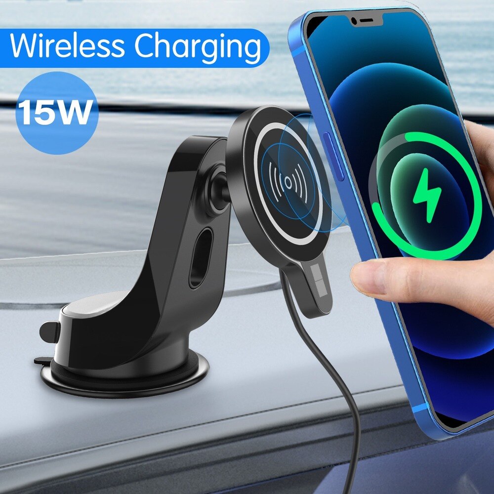 Magnetic Wireless Car Charger Mount Stand for iPhone 12 Mini 12 Pro Max For Magsafe 15W Fast Wireless Charger Car Phone Holder