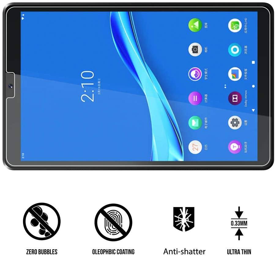 Case Voor Lenovo Smart Tab M10 Hd 2nd Gen TB-X306F TB-X306X Origami Staande Shell Case Met Multi Angle Magnetische Tpu back Cover: Tempered glass