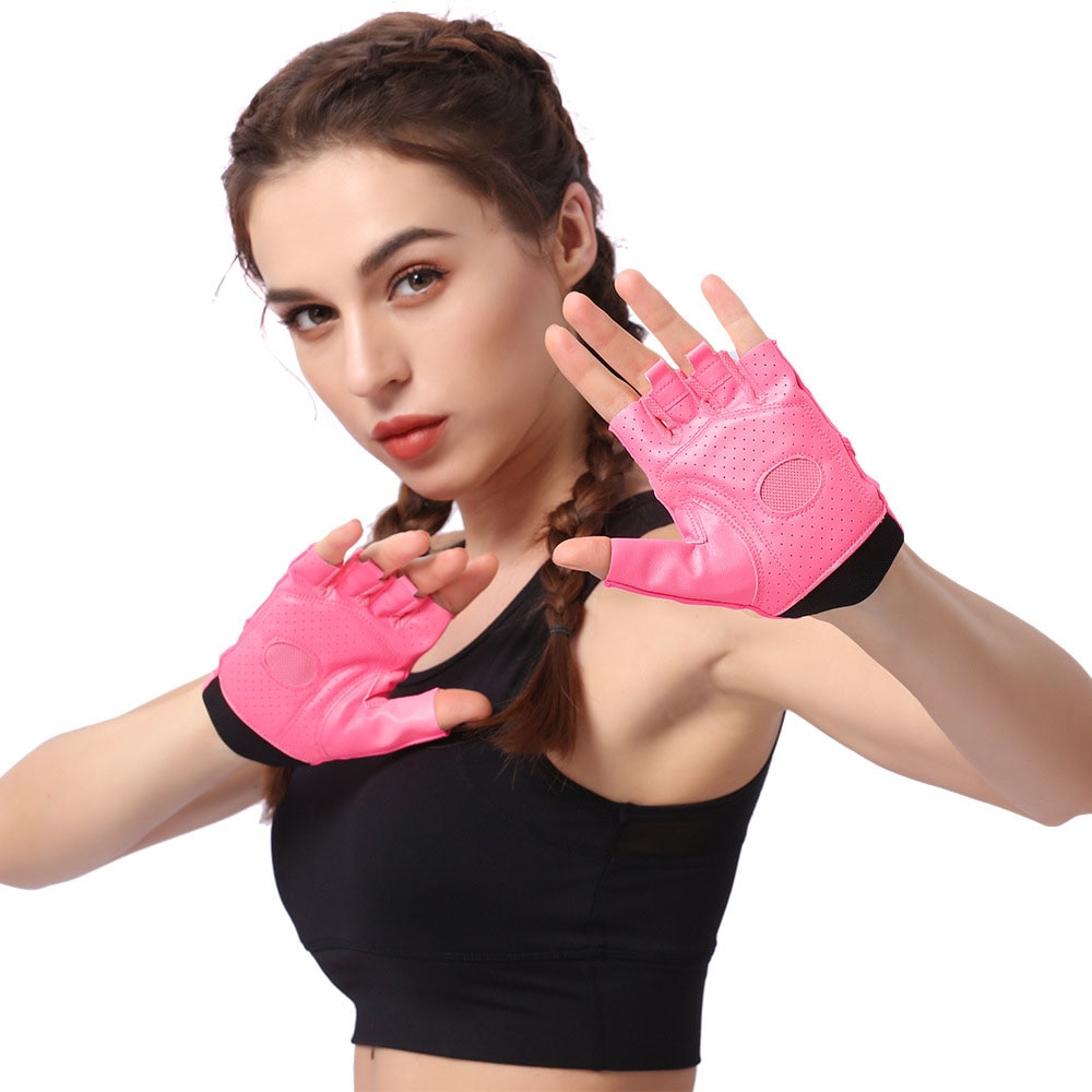 Guantes deportivos para mujer, equipos de medio dedo, Entrenamiento Aéreo de yoga, guantes antideslizantes con sentido de deporte para baile