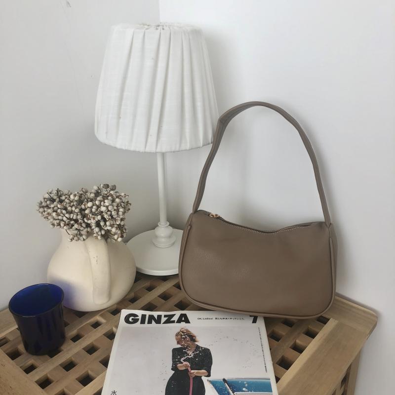 Ais 19 vroege herfst stijl tas dames vintage oksel tas draag-stijl hobo dumplings tas mini tas: Modderkleur