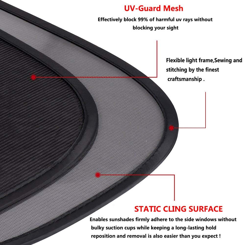 2 szt. Osłona przeciwsłoneczna robić samochodu przylegająca boczna osłona przeciwsłoneczna robić samochodu tylna dla dziecka 80 GSM samochodowa osłona przeciwsłoneczna chroni dziecko przed słońcem promienie UV