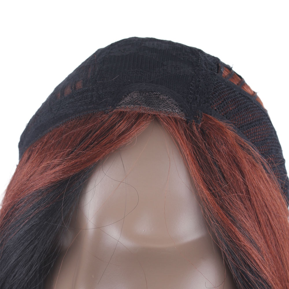 SOKU Pelucas długo brązowy falisty peruka syntetyczny Sznurówka przód peruki dla czarny kobiety Sznurówka peruka syntetyczny Glueless ciepło odporny Fiber peruki