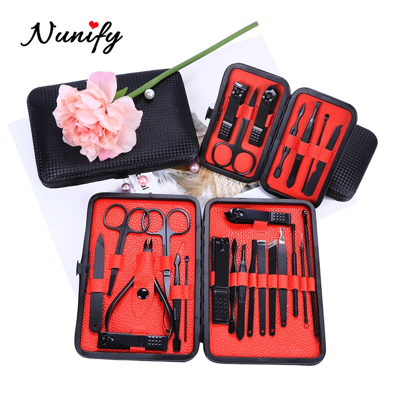 Nunify sort manicure negleklipper pedicure sæt negle klip sæt negle cutter til tykke negle negle cutter værktøj tip knipper