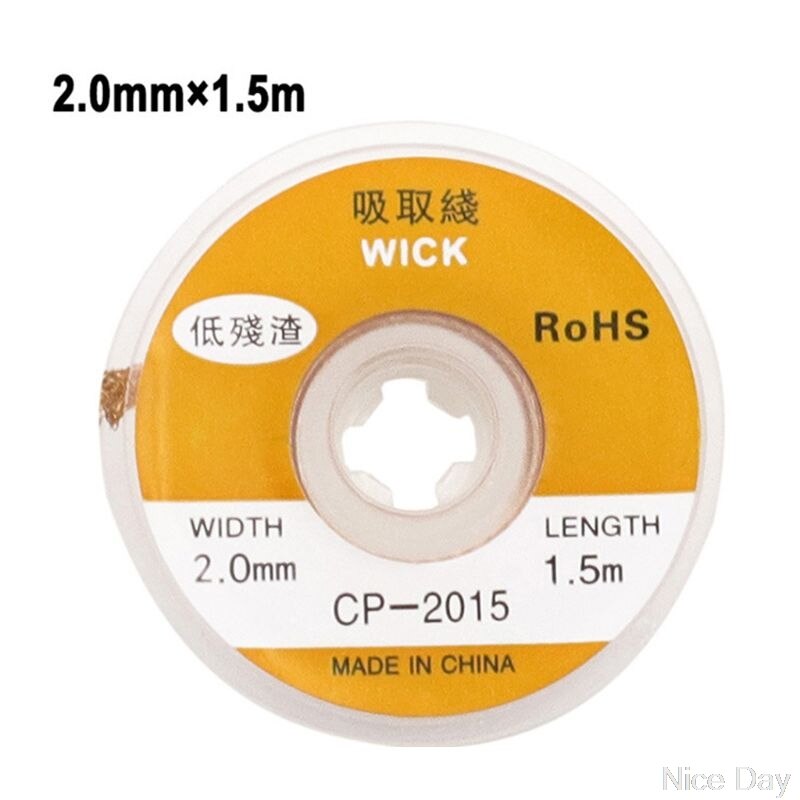 1.5M taśma rozlutownicza lutowanie spawanie zmywacz węzeł drut niska pozostałość taśma cynowa Ju10 20 Dropship: Size A