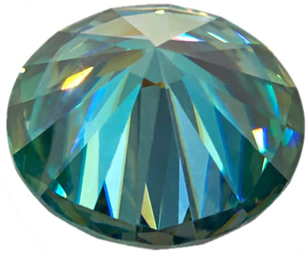 Cyan-moissanita de Color verde y azul para fabricación de joyas, piedras preciosas sueltas de 6,5mm y 1,0 quilates, una pieza