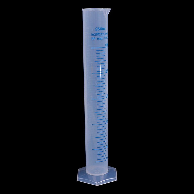 1Pcs 250ml Measuring Plastic Graduated Cylinder Measuring Cylinder Blue Scale Acid And Alkali Resistant Measuring Cylinder