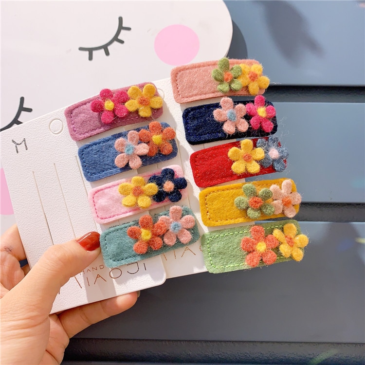 Clip de pelo de flores para niña, hechos a mano nuevos, pinza de pelo de princesa encantadora, Clip de pelo colorido, Clip de borde Bb para niña