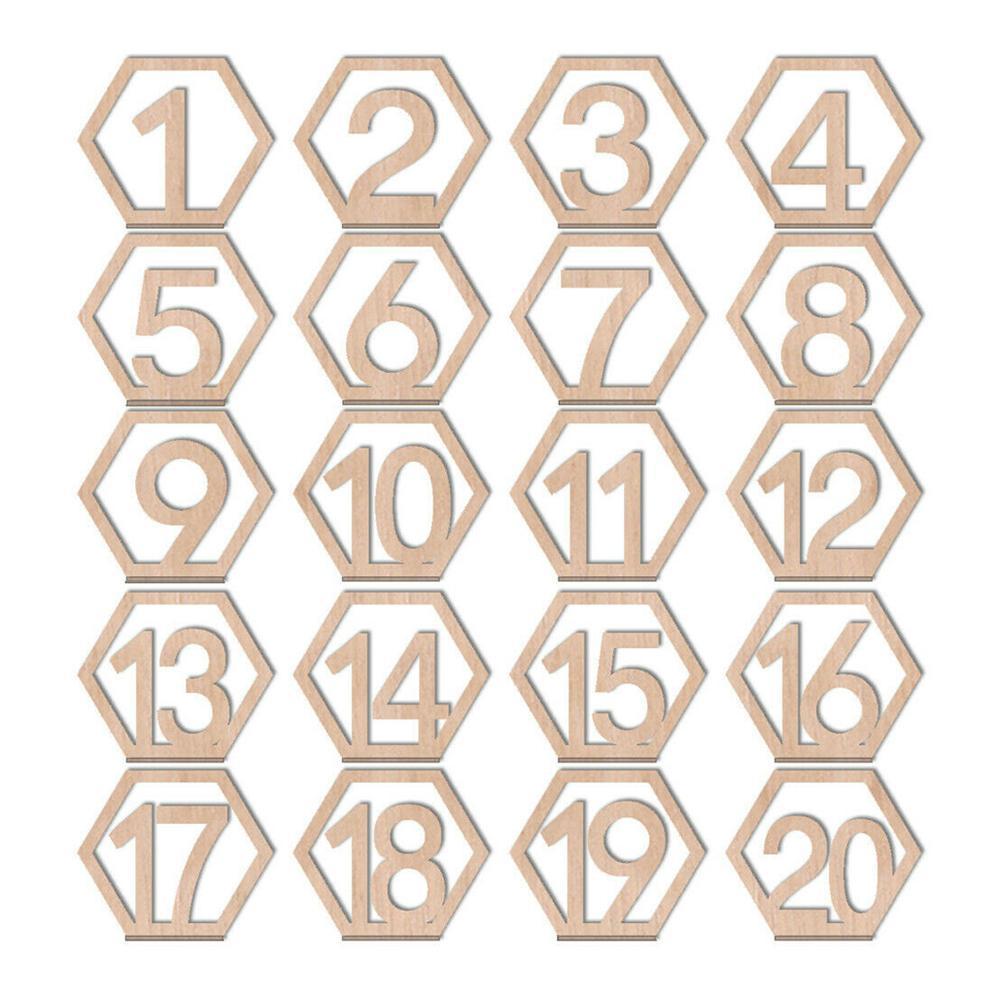 1-20 Nummers Houten Borden Wedding Hexagon Tafel Nummer Houten Tafel Nummers Rustieke Bruiloft Engagement Seat Nummers Teken
