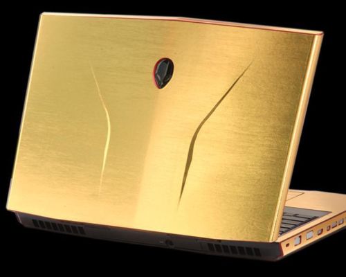 KH Speciale Laptop Geborsteld Glitter Sticker Skin Cover Guard Protector voor DELL Inspiron 13-7000 7347 7348 7359 13.3": Gold Brushed