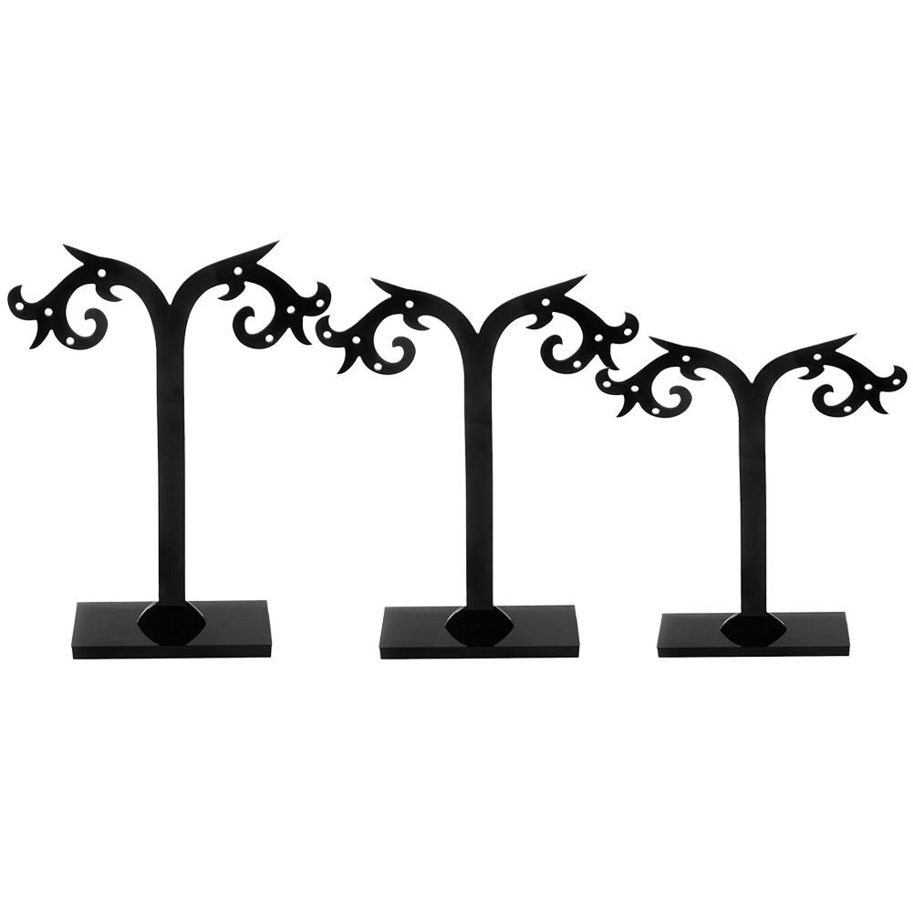 3pcs Earring Display Shelf Stand Holder Jewelry Organizer Rack Leaf Pattern Stud Earrings Holder Display Stand Jewelry Rack: 02